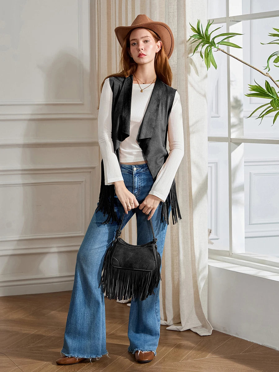 Guangdong Vintage Fringe Jacket 60s Boho Western Coat