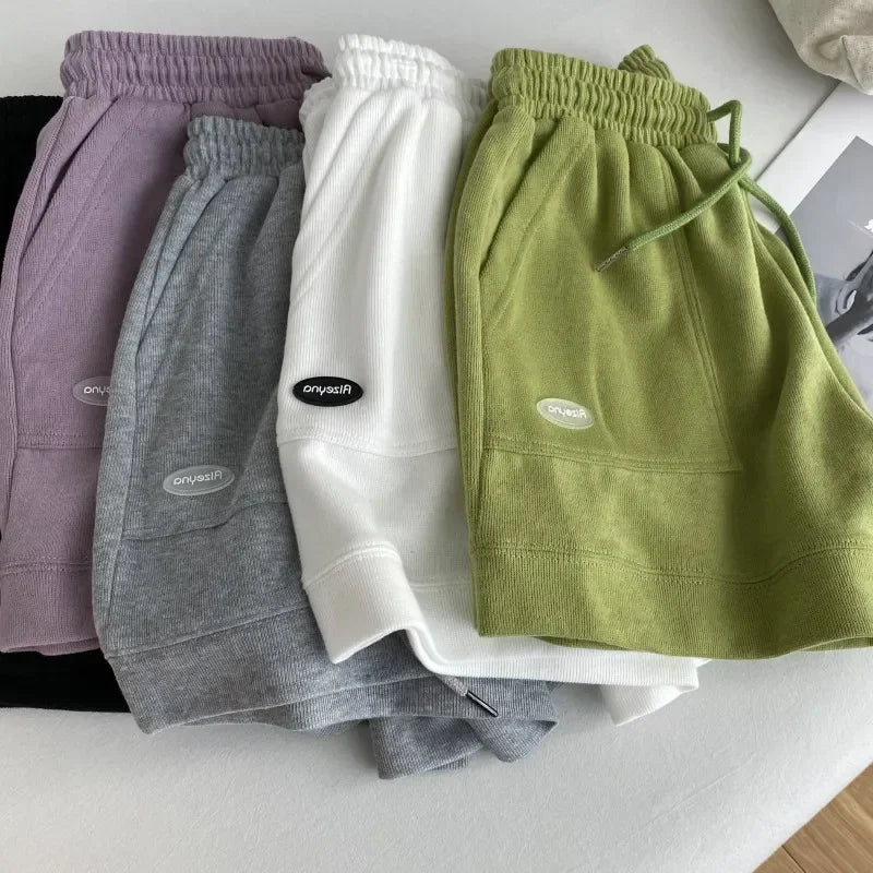 Women Loose Wide Leg Drawstring Shorts Casual Home Wear