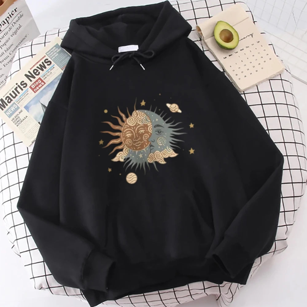 Unisex Cotton Sweatshirt Casual Relaxed Fit Long Sleeve Top