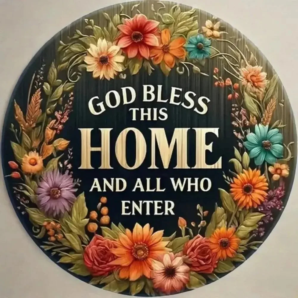 Helloyoung Floral Wreath Welcome Sign Home Decor
