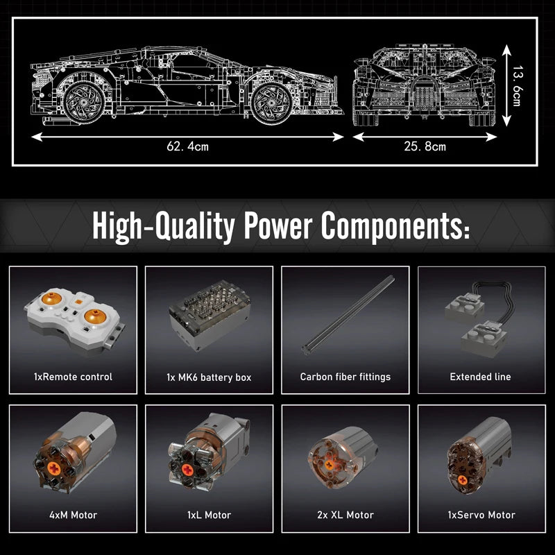 Mould King 13163 Technical Super Sports Car Building Kit