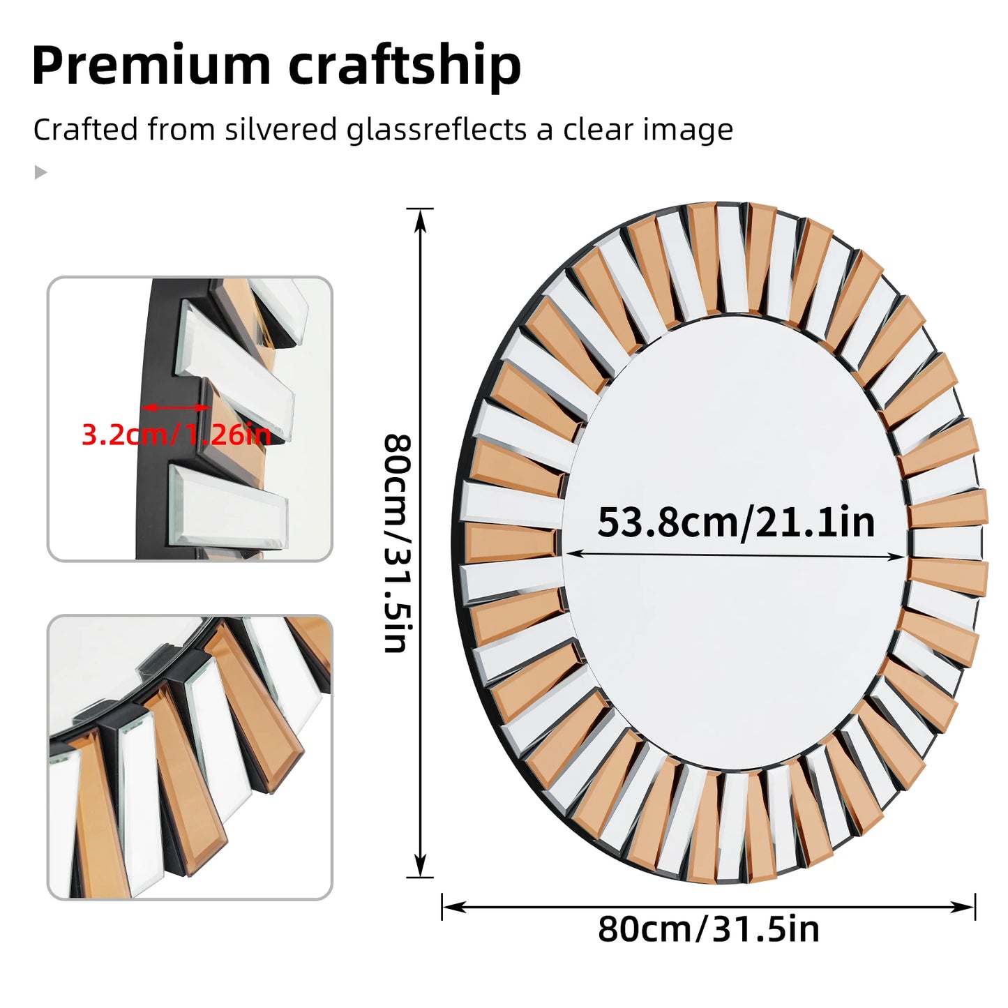 Hign Concerned Starburst Venetian Wall Accent Mirror