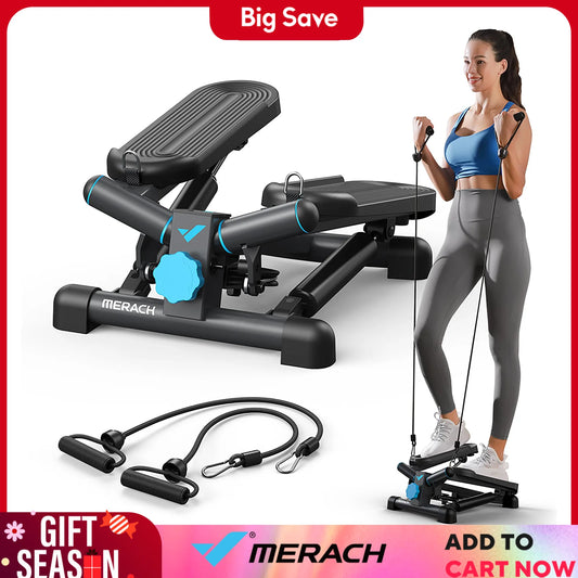 MERACH Mini Stepper With Resistance Band For Fitness