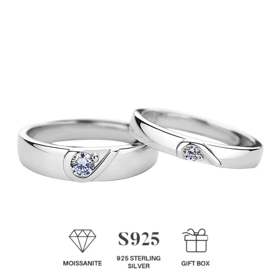 Shape Ring 925 Sterling Silver Promise Ring For Couples