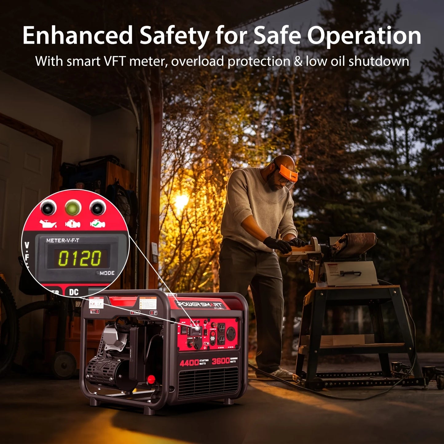 PowerSmart 3600W Inverter Portable Generator With RV Outlet