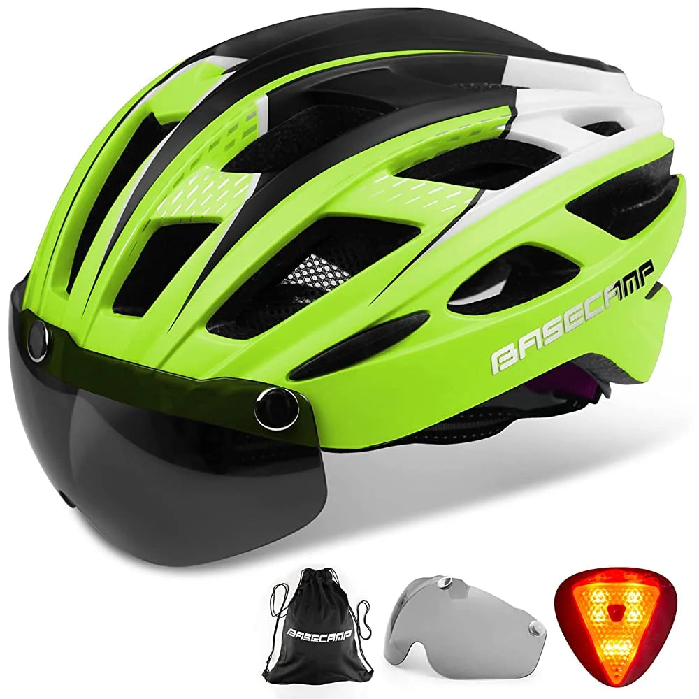 Shinmax Bicycle Helmet With Magnetic Glasses And Light