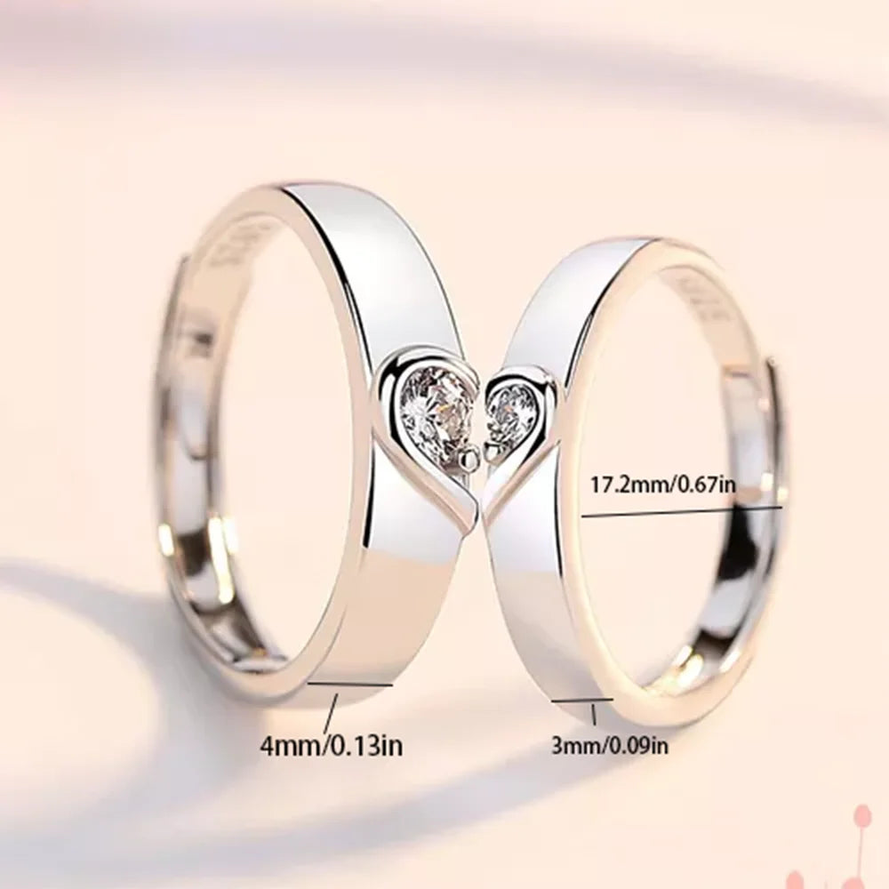 Shape Ring 925 Sterling Silver Promise Ring For Couples
