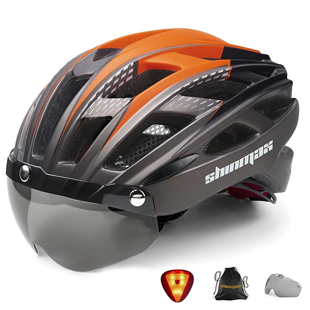 Shinmax Bicycle Helmet With Magnetic Glasses And Light