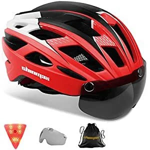 Shinmax Bicycle Helmet With Magnetic Glasses And Light