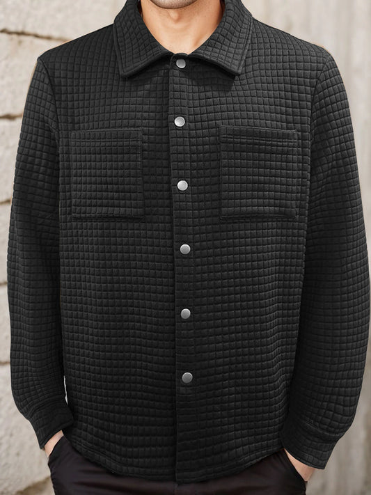 CN Guangdong Mens Waffle Pocket Warm Button Jacket Quality