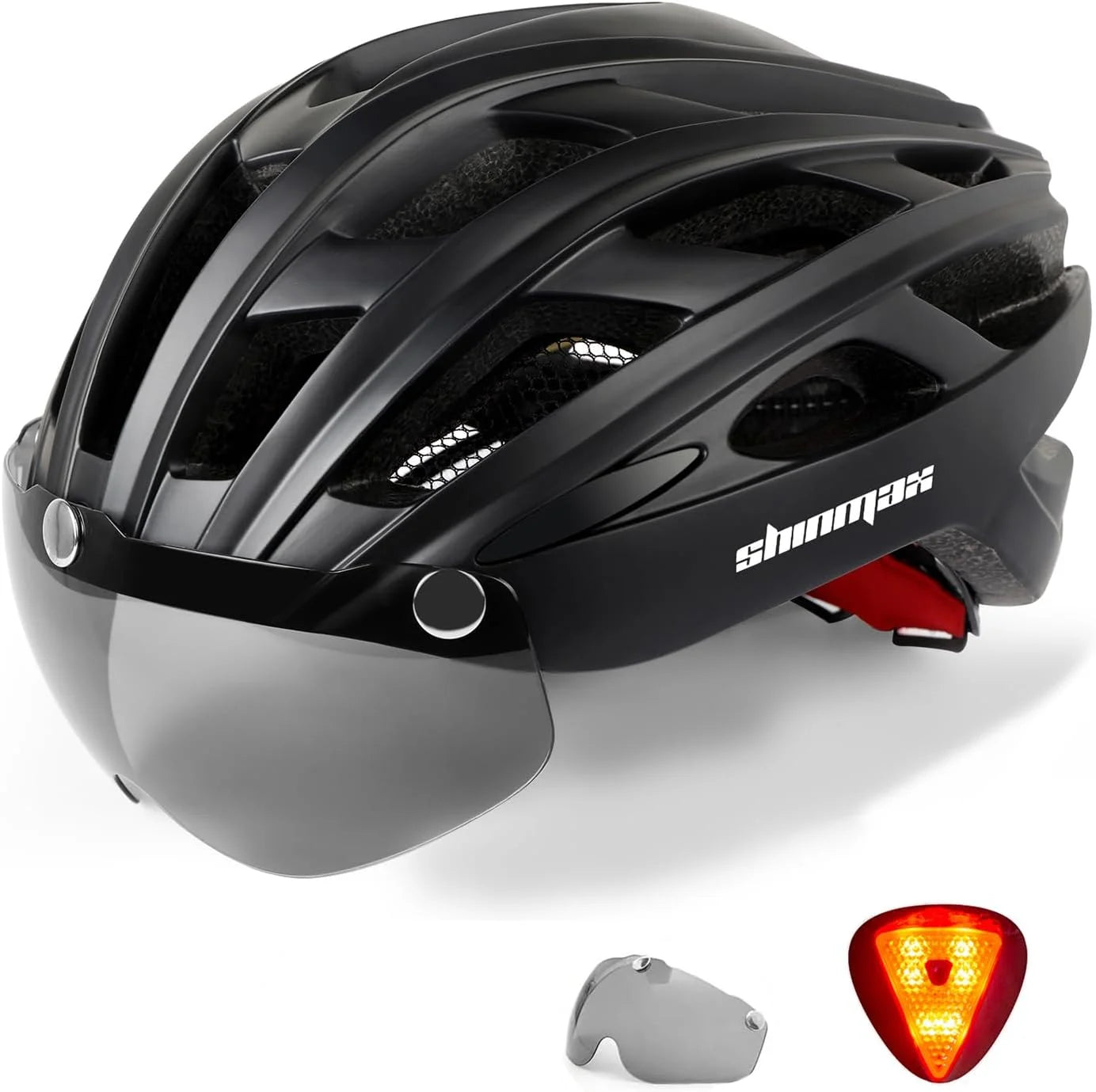 Shinmax Bicycle Helmet With Magnetic Glasses And Light