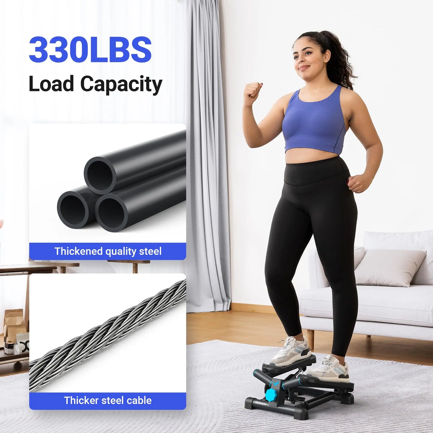 MERACH Mini Stepper With Resistance Band For Fitness