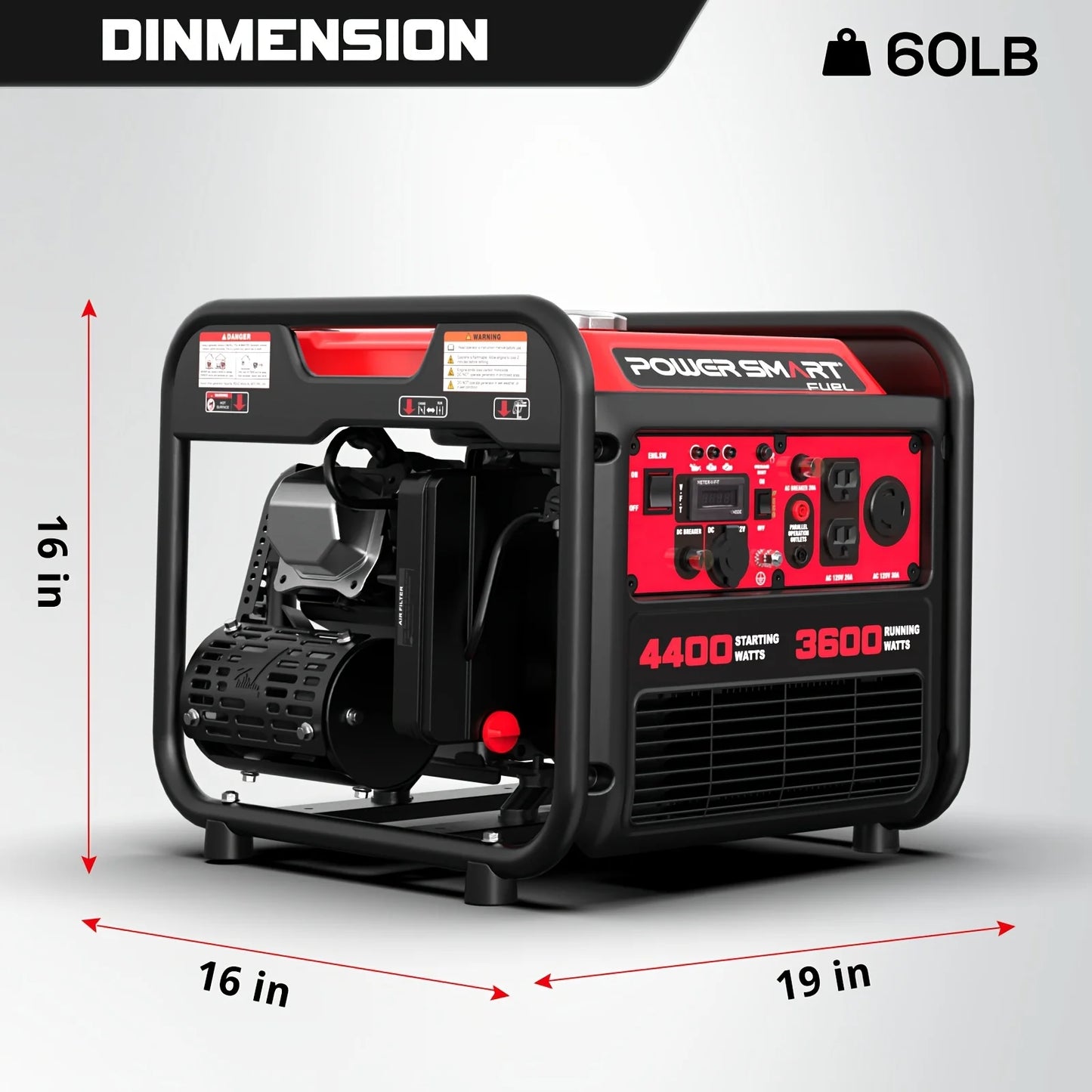 PowerSmart 3600W Inverter Portable Generator With RV Outlet