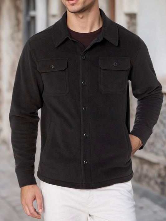 Guangdong Men's Polar Fleece Shirt Jacket Long Sleeve