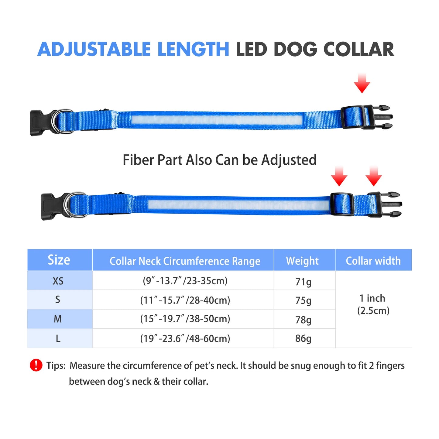 Masbrill Rechargeable Luminous Waterproof Dog Collar