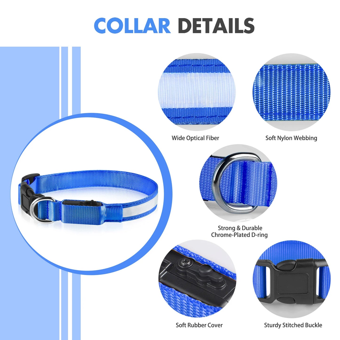 Masbrill Rechargeable Luminous Waterproof Dog Collar