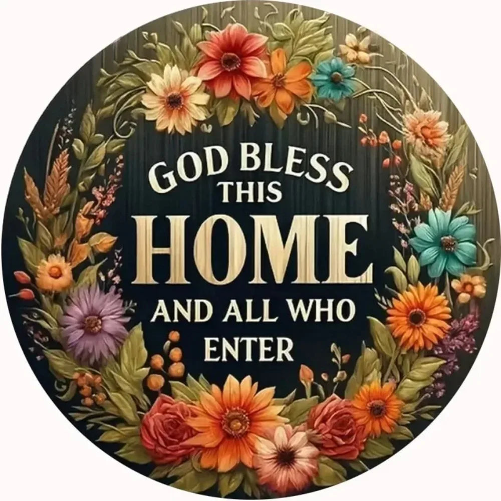 Helloyoung Floral Wreath Welcome Sign Home Decor