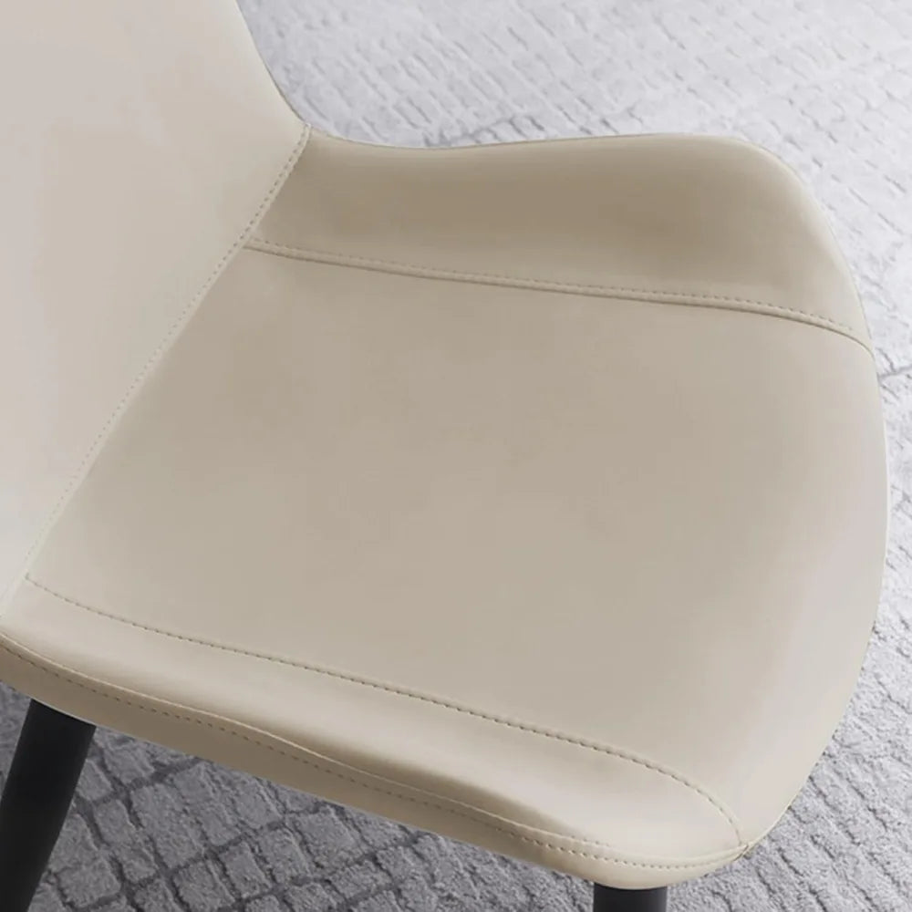 HUANZHUANG Modern PU Leather Dining Chairs With Metal Legs