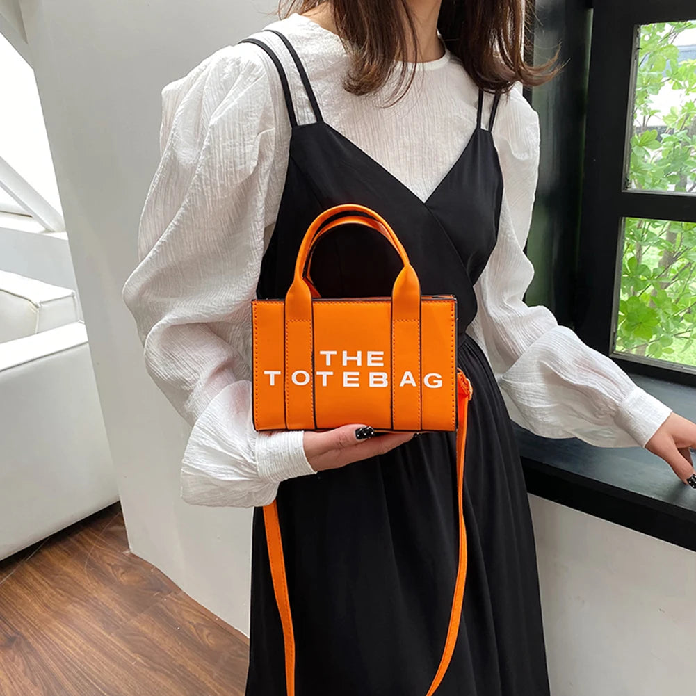 PU Leather Tote Bag For Women Small Satchel With Straps