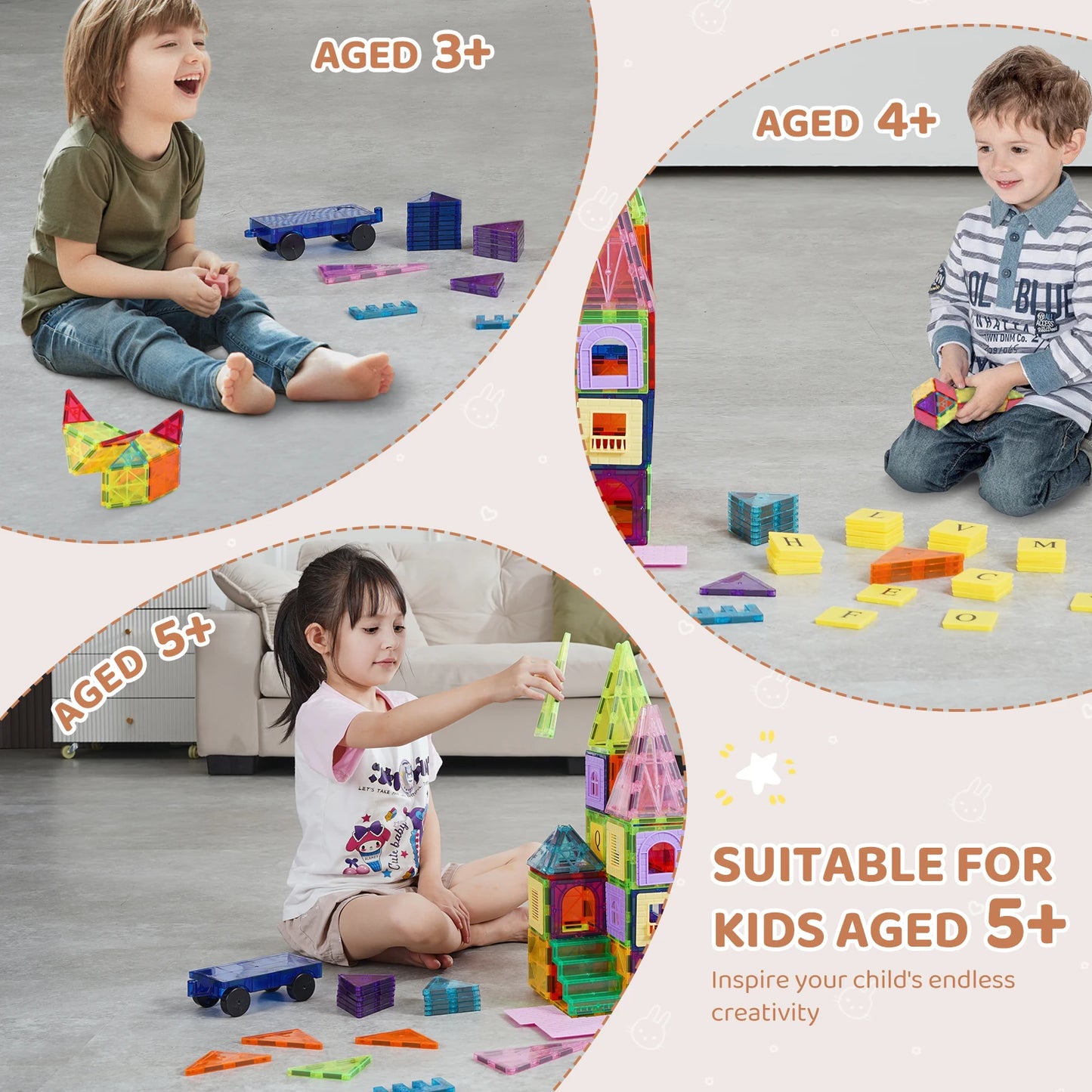 SucceBuy Magnetic Building Blocks Set Construction Puzzle