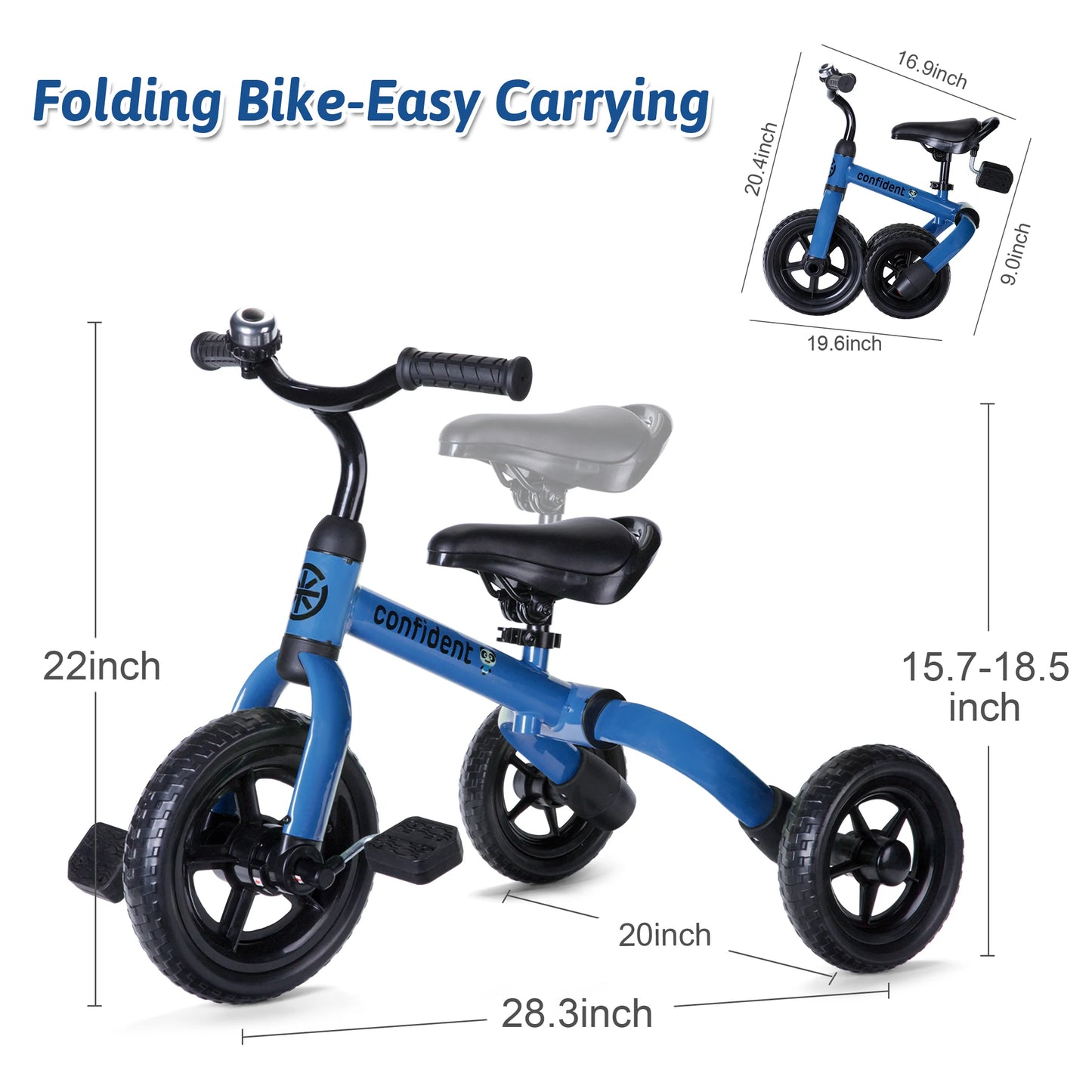 LZDMY Toddlers Tricycle Three In One Ride On Trike