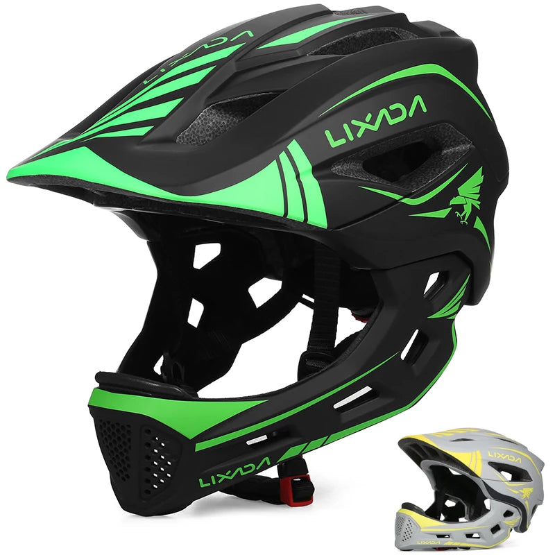 Qiilu Kids Bicycle Helmet Full Face Safety Cycling Helmet