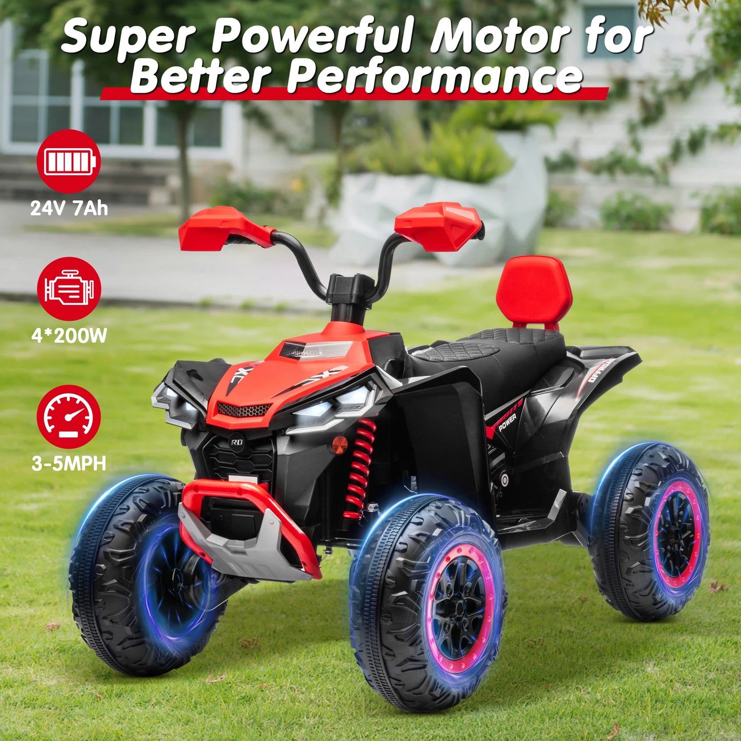 Joyracer 24V Kids ATV 2 Seater Ride On Toy 800W Motor