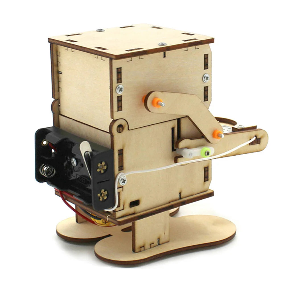 Robot Eating Coin Wood DIY STEM Kit Educational Toy