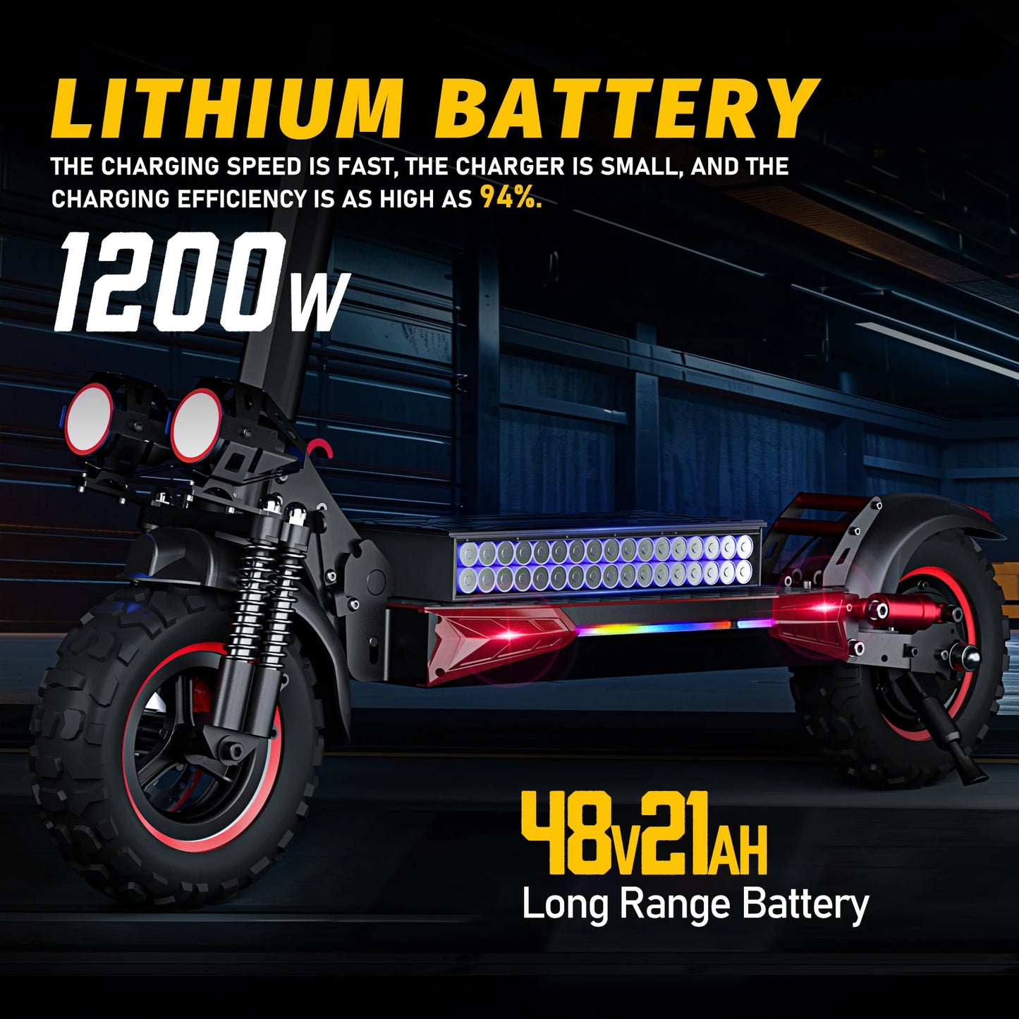 FREEBOY 1200W Electric Folding Scooter With Seat For Adults