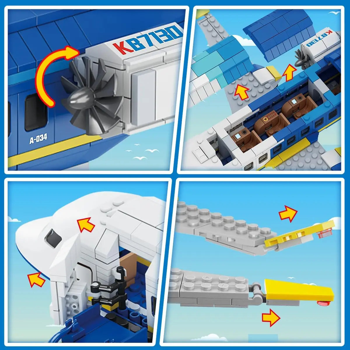 City Passenger Airplane 3 In 1 Building Block Set Kit
