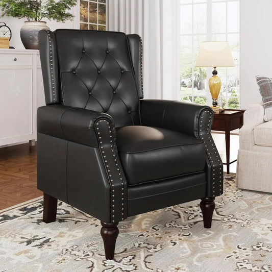 ANGDUO Faux Leather Wingback Recliner Chair for Living Room