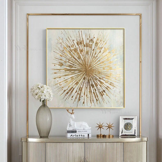 YYR Wall Art Handmade Gold Texture Canvas Oil Painting