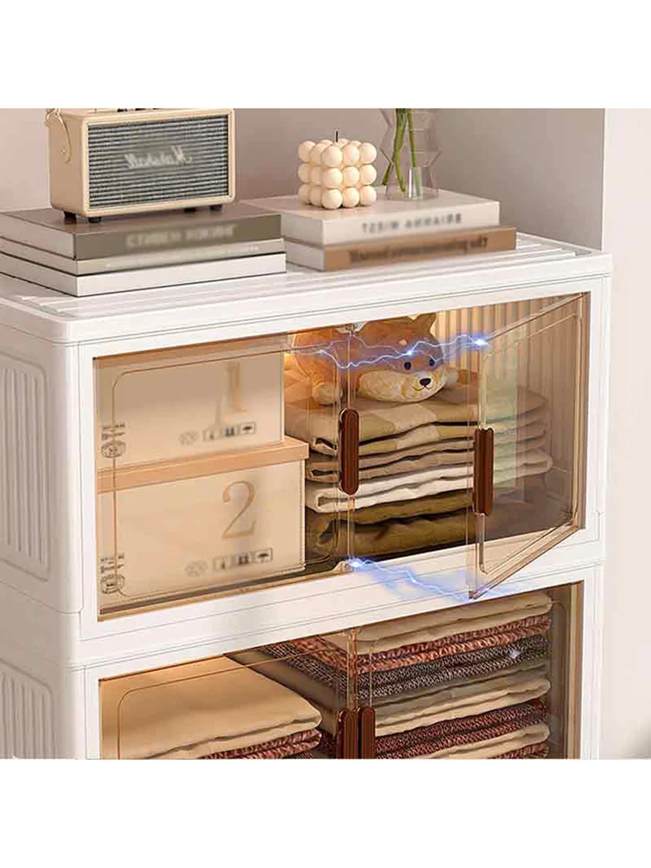 Hign-concerned 5-Layer Folding Cabinet With Magnetic Doors