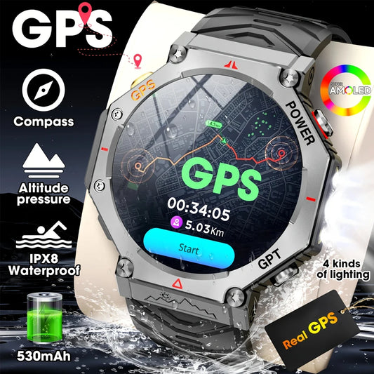 SENBONO GPS Smartwatch Men Built In GPS Bluetooth Call