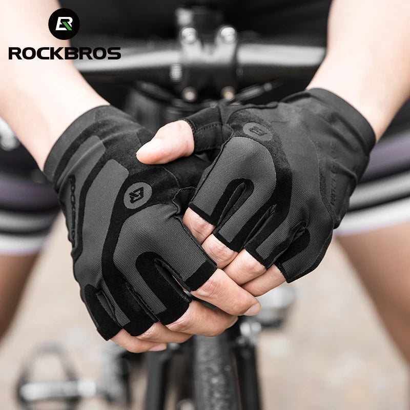 RockBros Cycling Gloves Breathable Shockproof Fingerless MTB