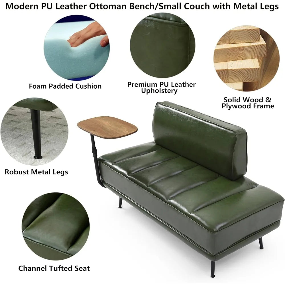 GUANGBAI PU Leather Ottoman Bench For Living Room Bedroom