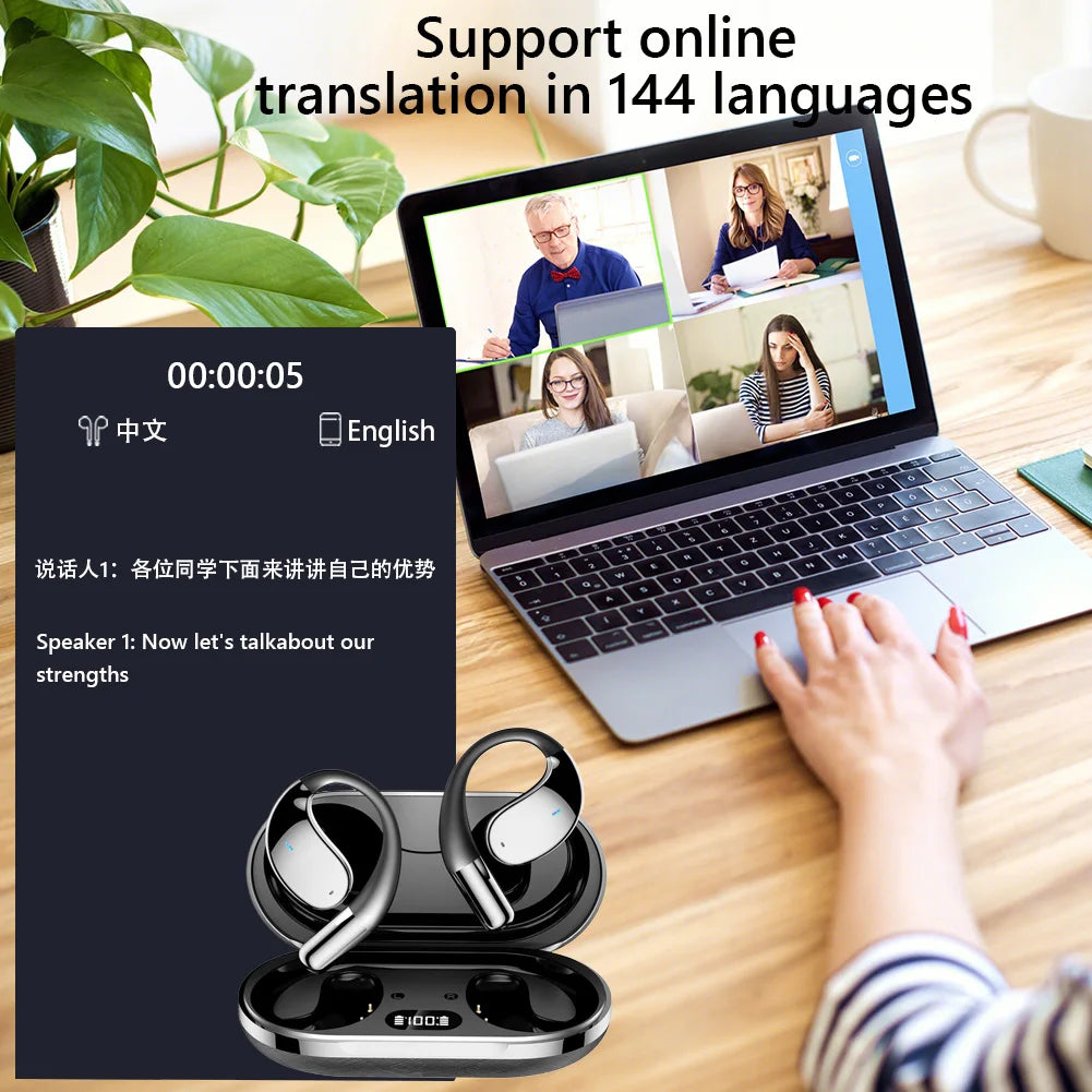 ANENG 3-In-1 AI Translator Earbuds Android-iOS Real-Time 144-Language Translator Professional