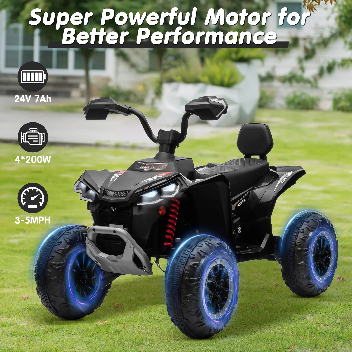 Joyracer 24V Kids ATV 2 Seater Ride On Toy 800W Motor