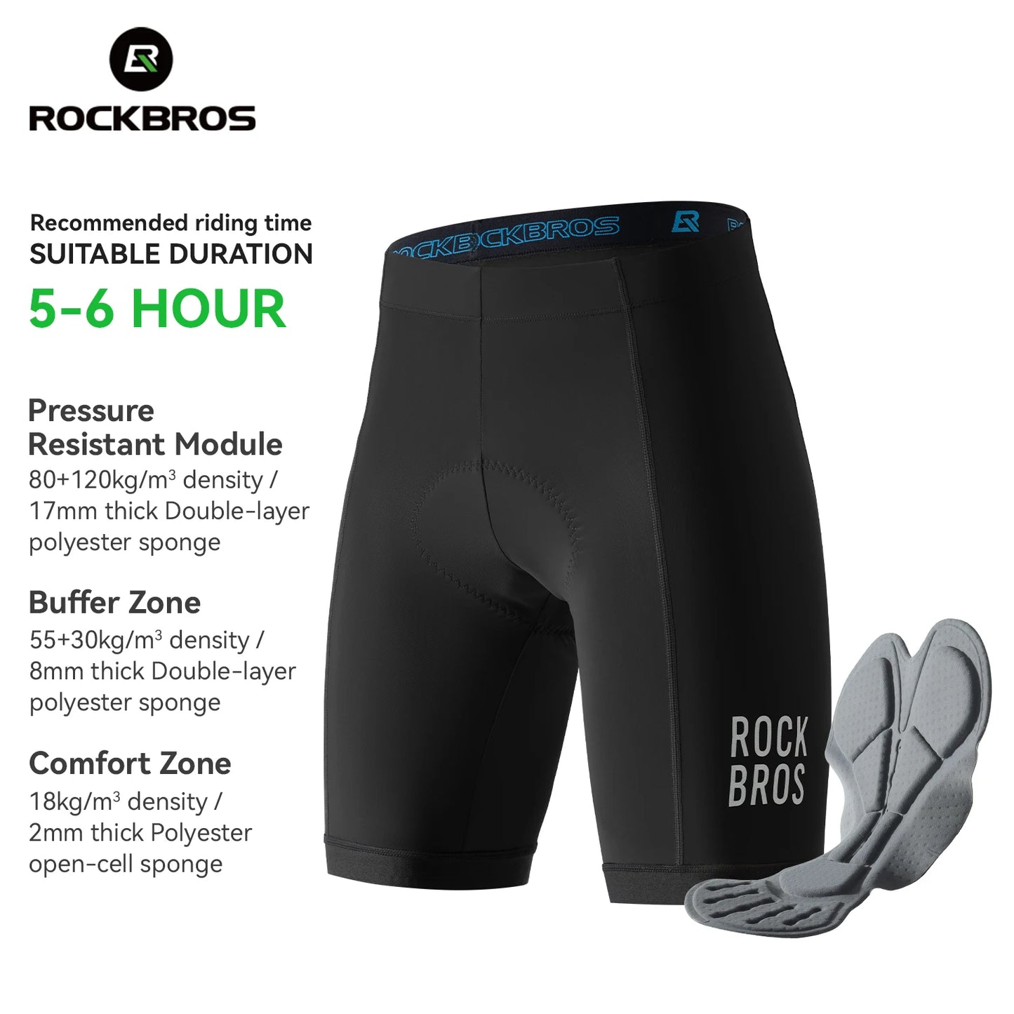 ROCKBROS Summer Cycling Shorts with Soft Sponge Pad