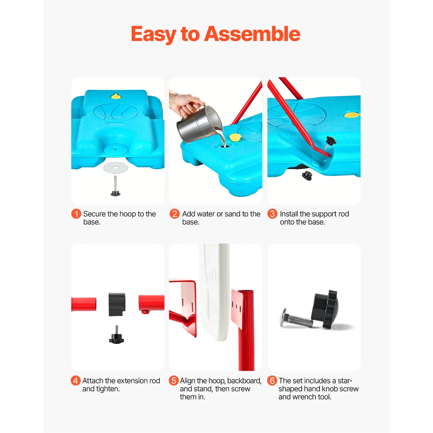 SucceBuy Toddler Adjustable Basketball Hoop For Kids Outdoor