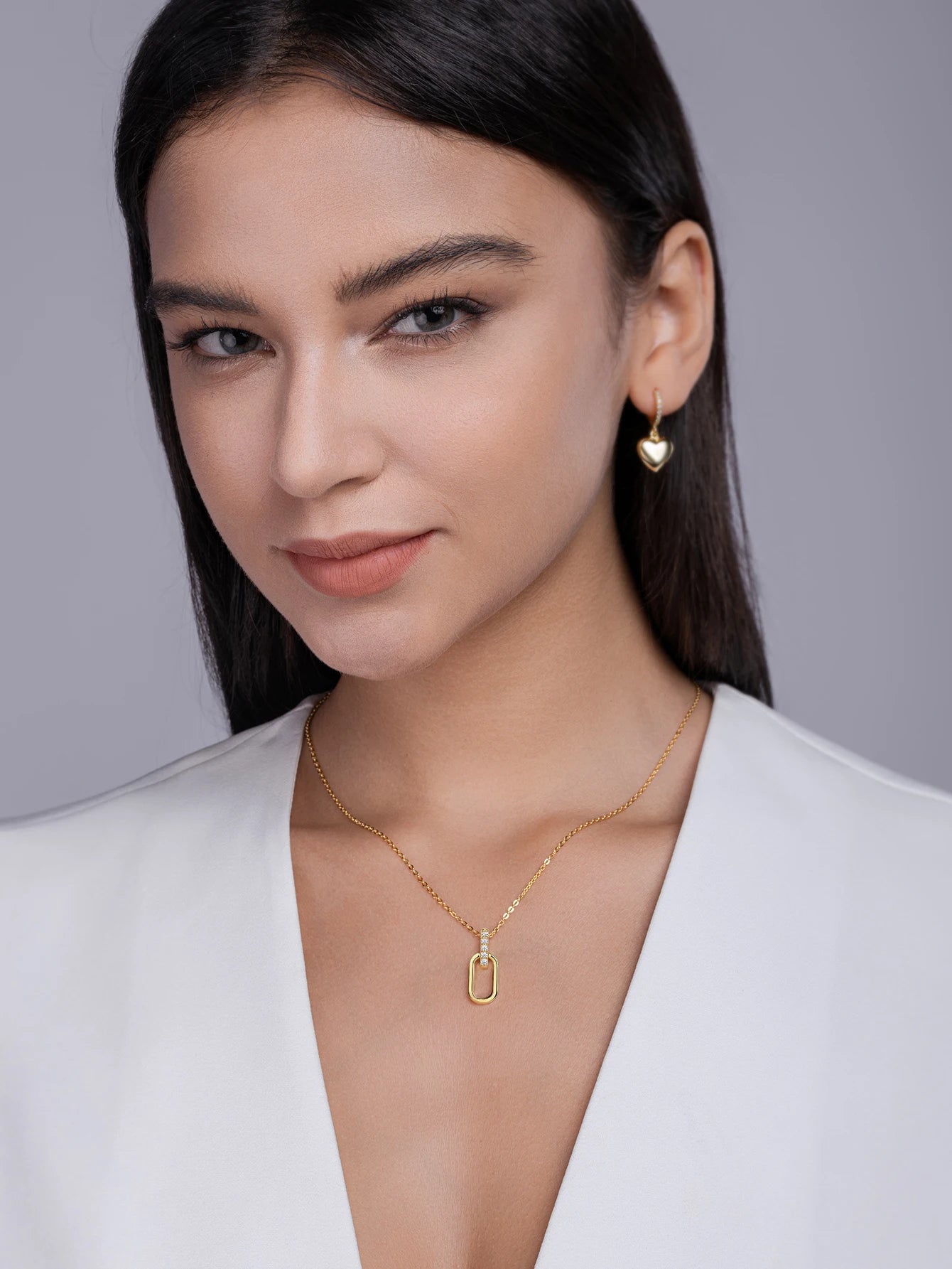 Jiuzuan Pendant Necklace 925 Silver 18K Gold Jewelry