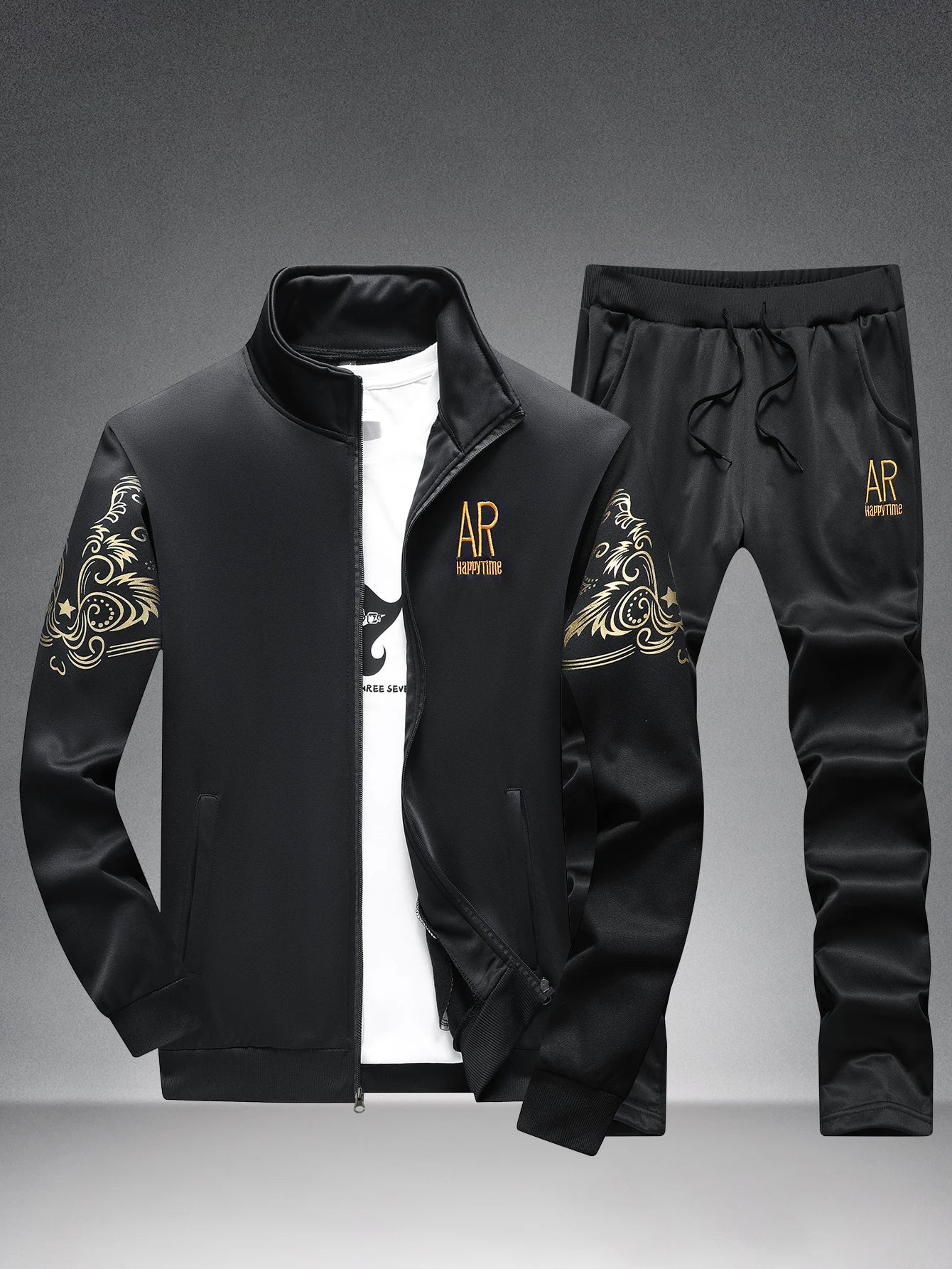 Men's Casual Stand Collar Sports Suit by NoEnName