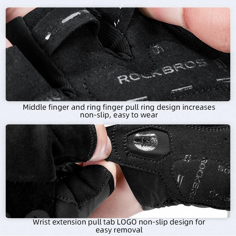 RockBros Cycling Gloves Breathable Shockproof Fingerless MTB