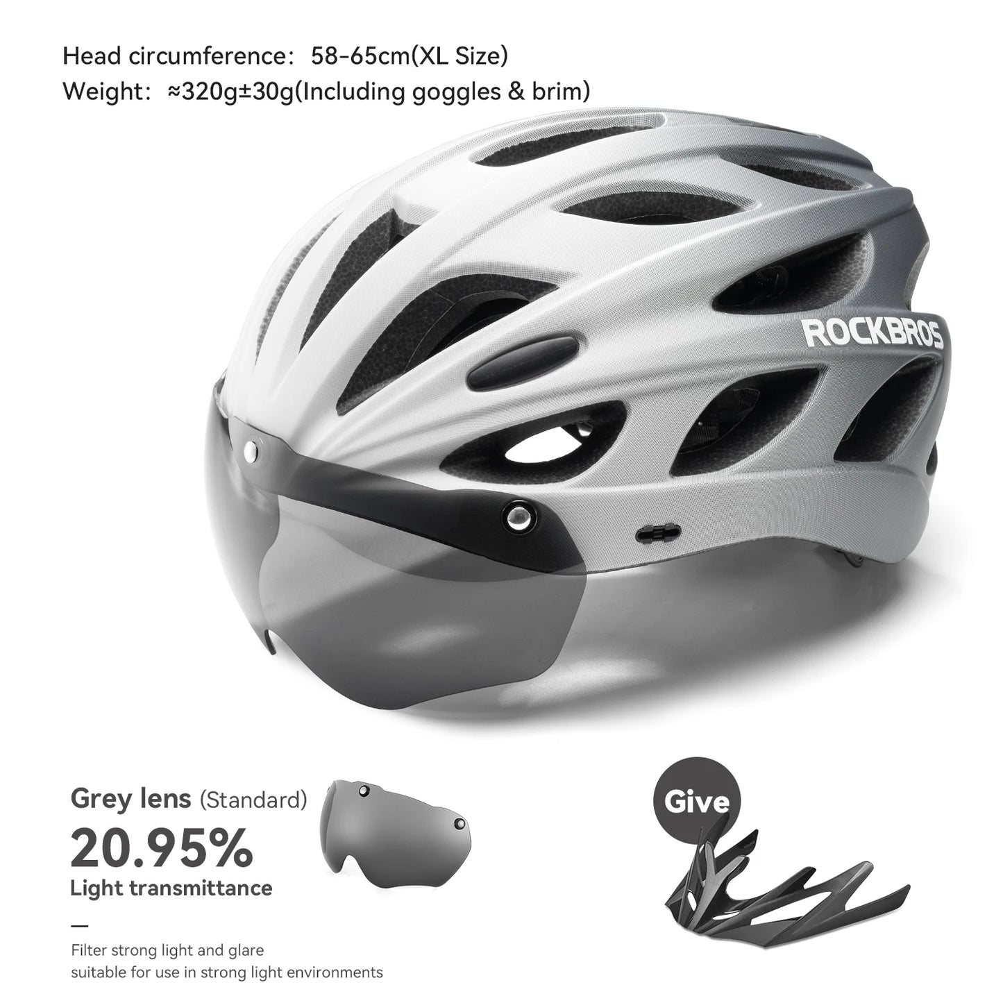ROCKBROS Integrated Cycling Helmet Goggles For MTB Road
