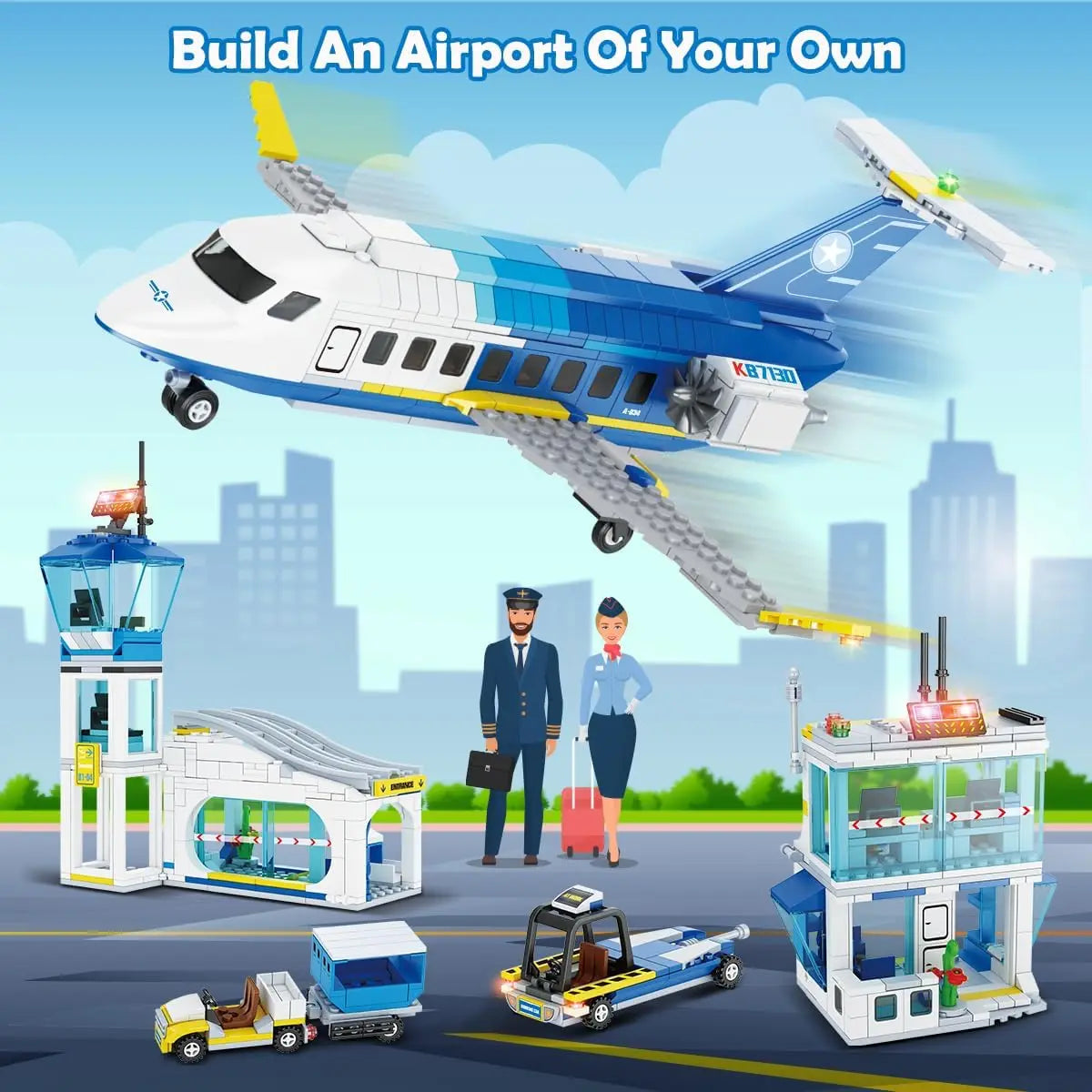 City Passenger Airplane 3 In 1 Building Block Set Kit