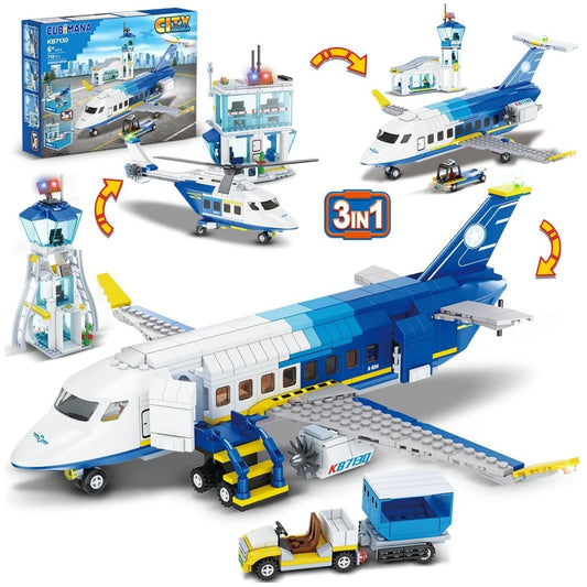 City Passenger Airplane 3 In 1 Building Block Set Kit