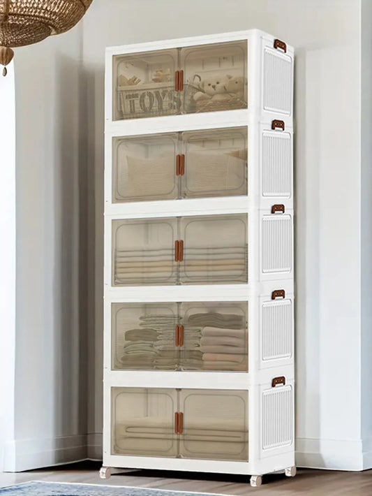 Hign-concerned 5-Layer Folding Cabinet With Magnetic Doors