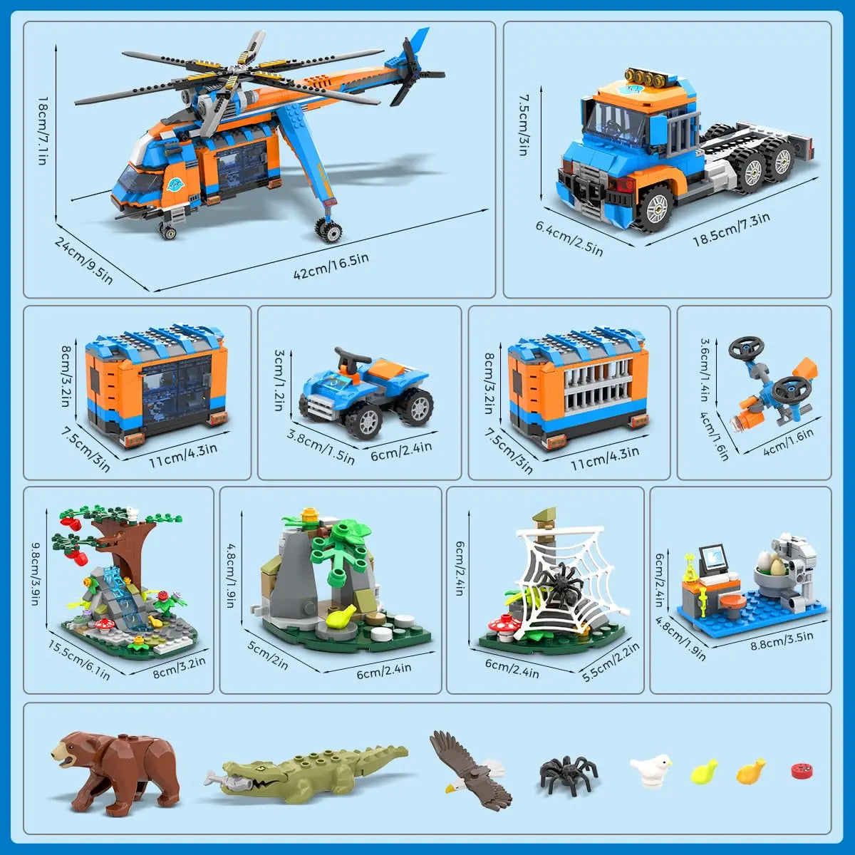 HOGOKIDS Jungle City Adventurer Helicopter Building Set