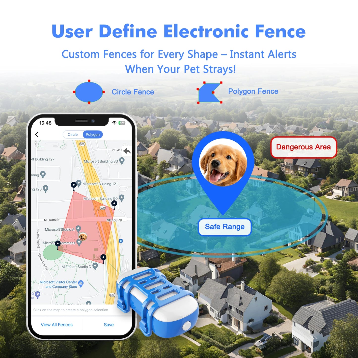 4G Pet GPS Tracker For Dogs And Cats Waterproof With App