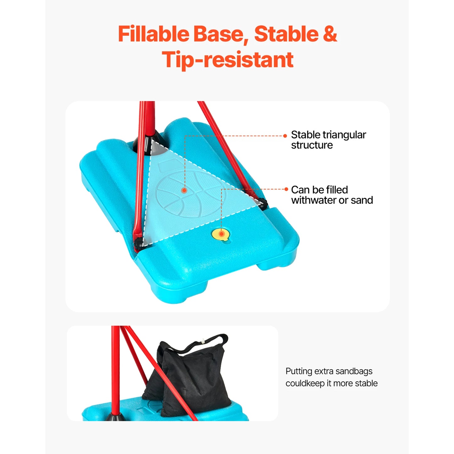 SucceBuy Toddler Adjustable Basketball Hoop For Kids Outdoor